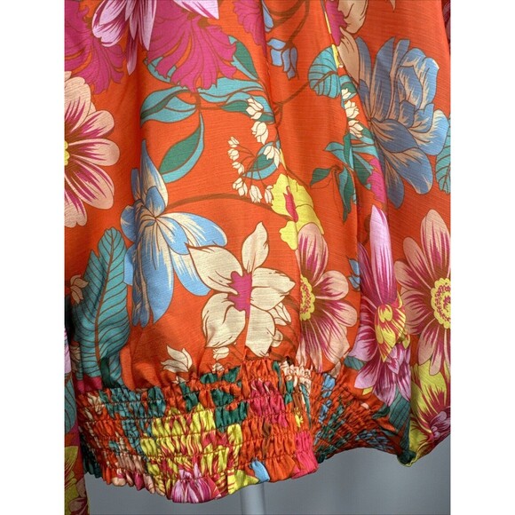 Umgee Floral Kimono Sleeve Crop Top Sz XL Boho Multicolor Colorful NWT - Picture 5 of 8